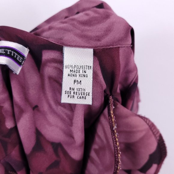 Amanda Smith Petites - Long Sleeve Button-Down Pink Rose Blouse Size PM - Picture 5 of 6